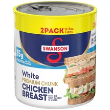 Swanson White Premium Chunk Chicken Breast with Rib Meat in Water 12.5 oz. Pa...