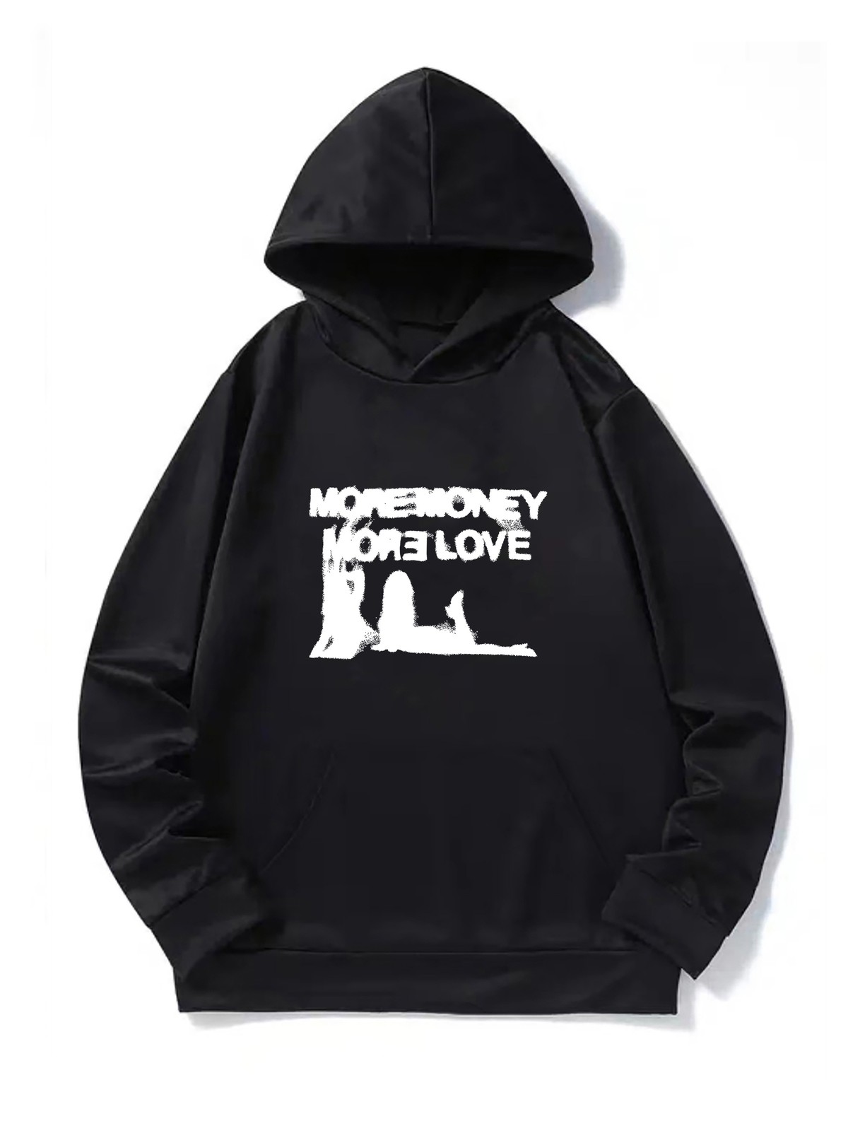 Men's casual trend kangaroo pocket personalized pattern hoodie men's top♡
