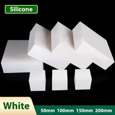 White Silicone Block Shock Absorber Pad Cushion Sheet 3mm to 50mm Thickness