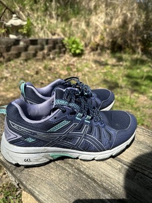 ASICS GEL-Venture 7 Men s Low Top Lace-Up Sneakers Blue Gray Green Rubber