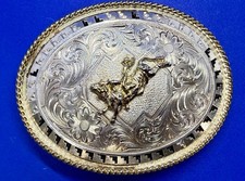Bull Rider Riding Pro Professional Rodeo Trophy Montana Silversmiths Belt Buckle