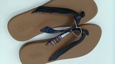 Flojos Sandals Womens Size 8 Black Memory Foam Flip Flops Comfort
