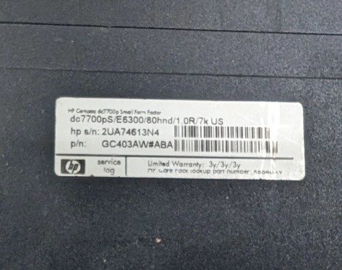 HP Compaq dc7700p Desktop- Powers On- Untested- Please See All The Pictures - Bild 3 von 13