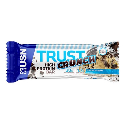 USN Trust Crunch Bars, 12 x 60 g Proteinriegel, Cookies & Cream