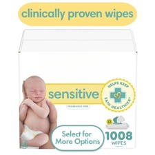 Sensitive Baby Wipes Unscented, 12 Pack, 1008 Total Count