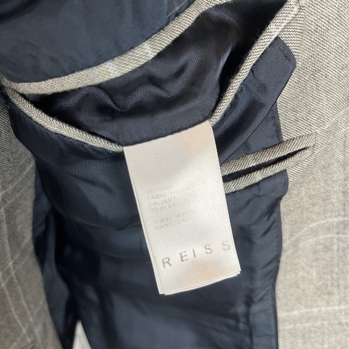 Reiss 3 Piece Suit Men's 38R Light Grey Check 32W 32L Trousers Wool Waistcoat - Picture 16 of 24