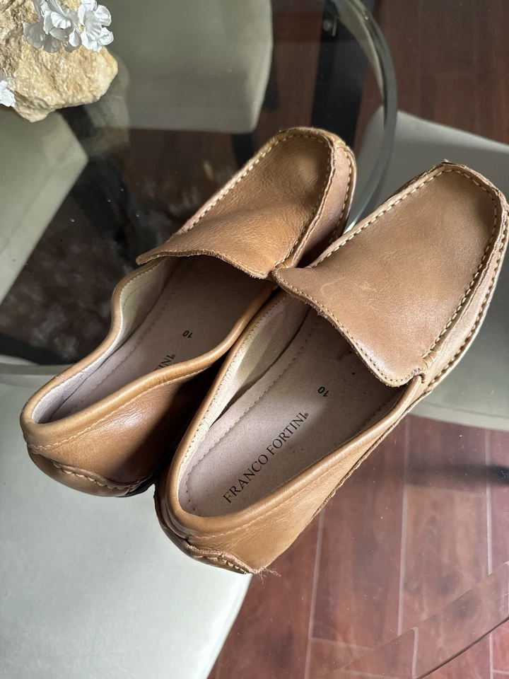 Mocasines cómodos sin cordones Franco Fortini Max para hombre de cuero marrón camel 10 Foto 2 de 4