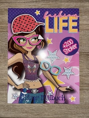 Glitzer Malbuch  Fashionlife  mit 200 Stickern   guter Zustand