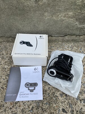 Logitech QuickCam Pro 9000 Webcam V-UBM46 USB Camera With Mic Carl Zeiss 2MP