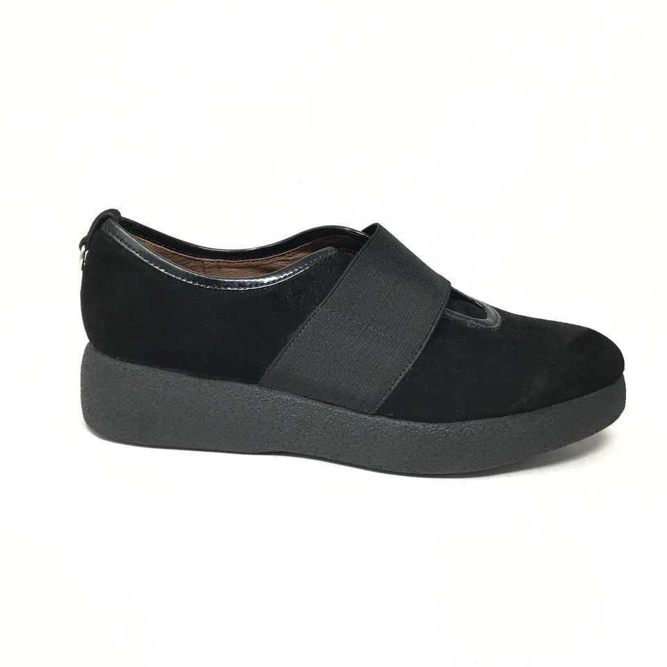 Sapatos Mocassim Donald J Pliner Jasper Tamancos Feminino Tamanho 8 Preto Camurça Slip On - Imagem 4 de 4