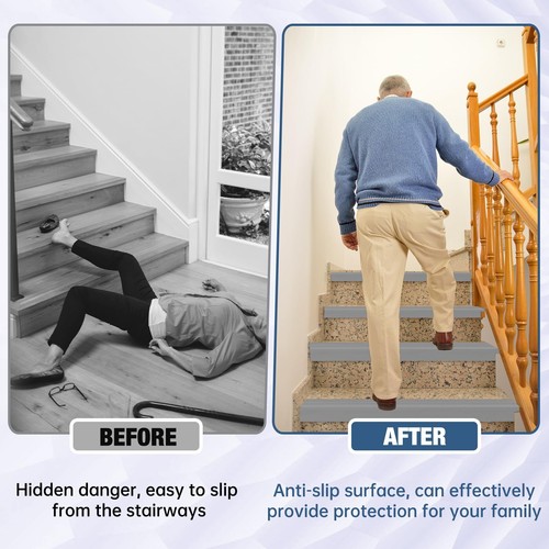 4 Inch x 10Ft Self Adhesive Stair Edge Trim Stair Nosing Rubber Edge Protector - Picture 4 of 6