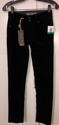 PAIGE  Women's  Velvet  Hidden Hills Black Stretchy  Skinny Jeans, Size  24  New