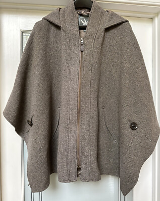 I. Spiewak & Sons Women's brown wool blend hooded poncho coat, size XS/S