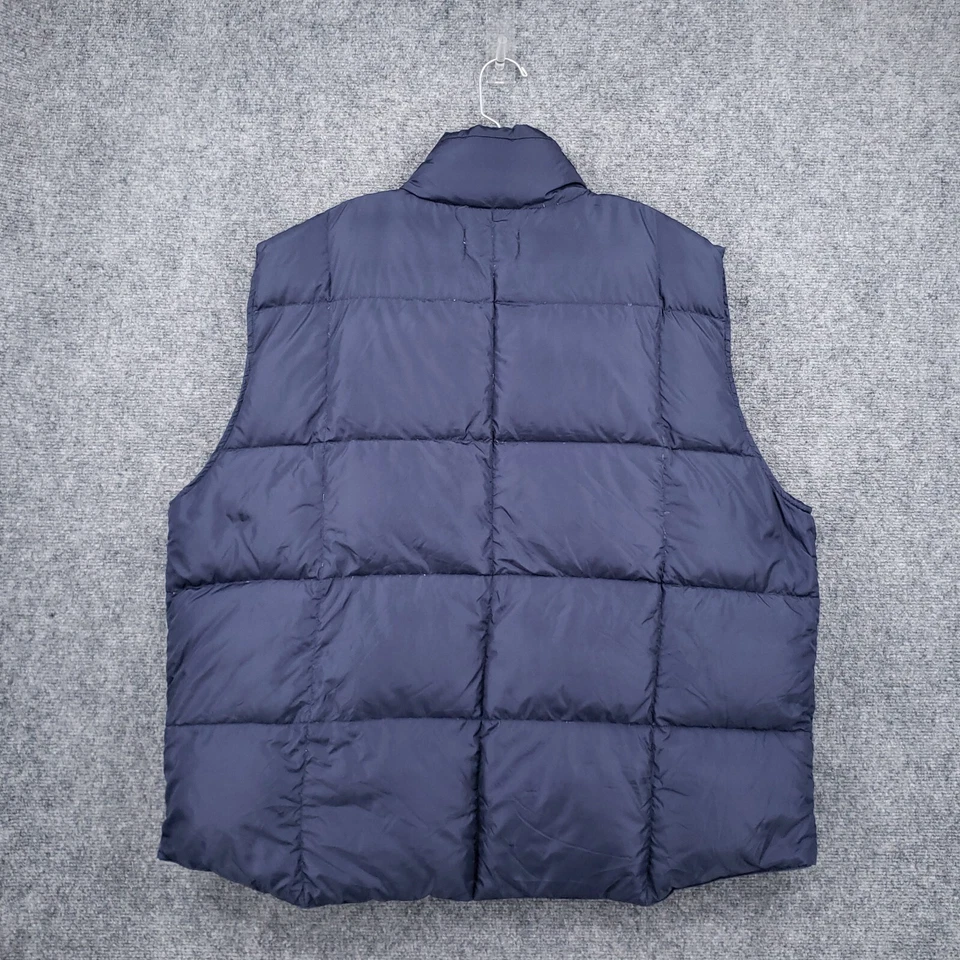 Lands End Vest Mens XL 46 48 Blue Goose Down Puffer Snap Outdoor Sleeveless - Image 2 of 4