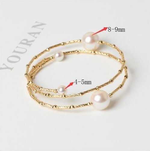 AAA 8-9mm Charming Bracciale di Perle Tonde Bianche Mare del Sud Oro 18K - Foto 2 di 5