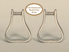 HORSING AROUND Stablemate 1:32 Model Horse Scale WESTERN STIRRUPS Pewter/Silver