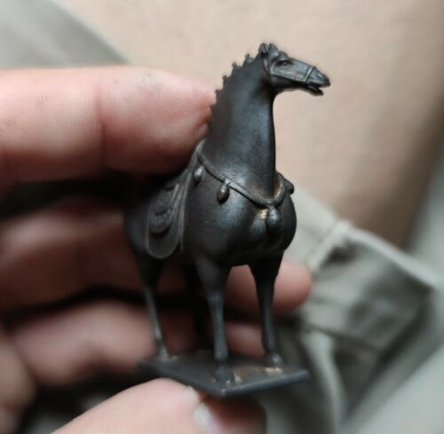 1 pieza Estatuilla de latón chino estribo guerrero caballo de guerra ejército caballo caballo decoración - Imagen 6 de 6