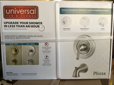 Pfister Universal Trim Brushed Stainless Steel 5-Spray Shower Head Pfister Universal Trim Brushed Stainless Steel 5-Spray Shower Head