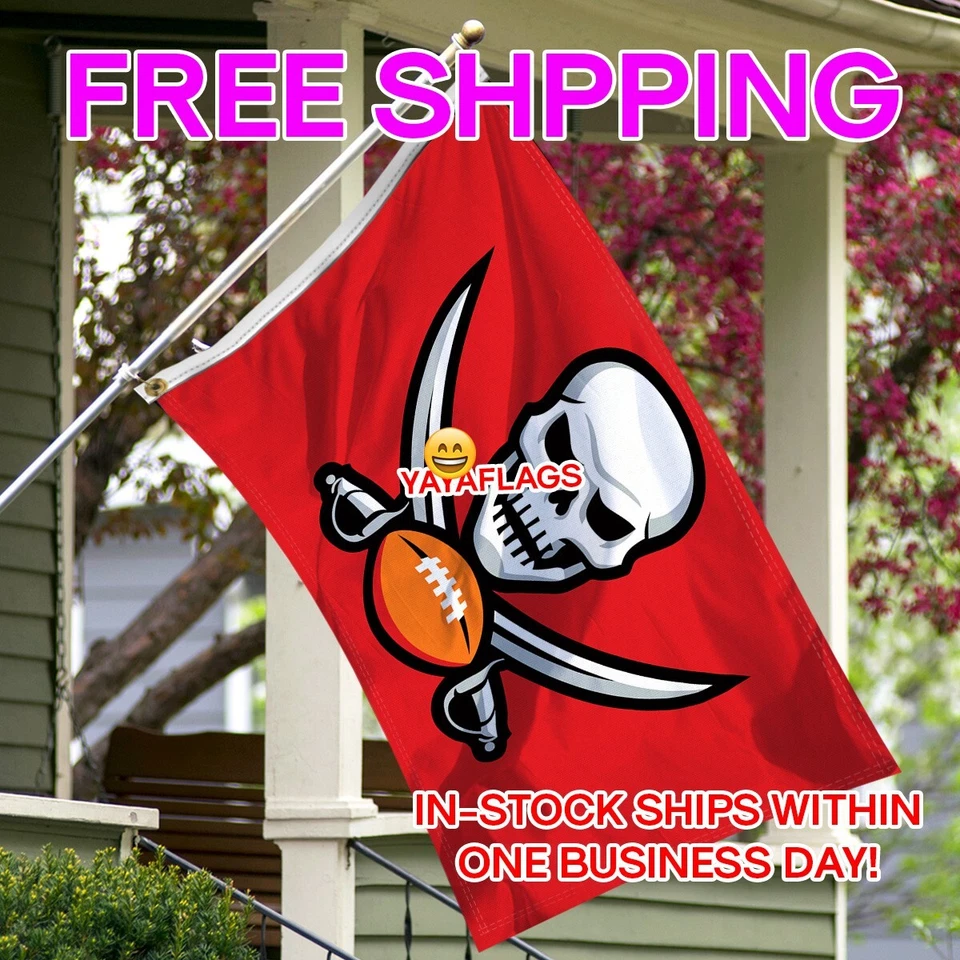 Tampa Bay Buccaneers 3X5 pies bandera NFL calavera logotipo pancarta vendedor de Estados Unidos envío rápido GRATIS Foto 2 de 4