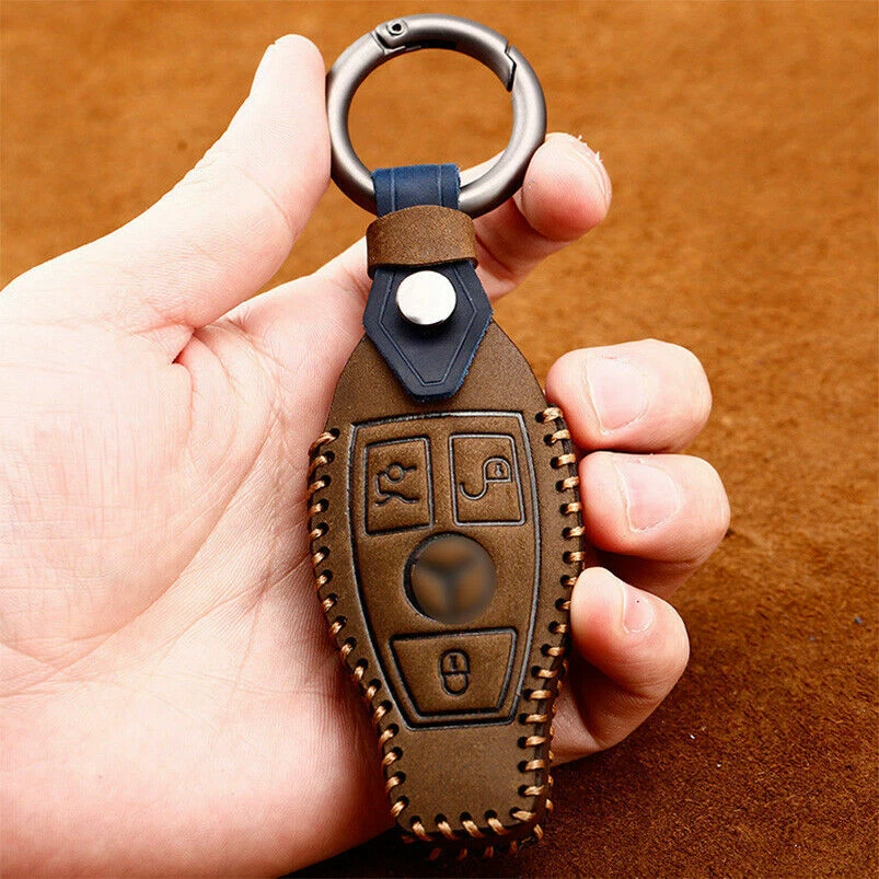 For Mercedes Benz Key Genuine Leather Case Entry Fob Skin Cover Protector Holder For Mercedes Benz Key Genuine Leather Case Entry Fob Skin Cover Protector Holder