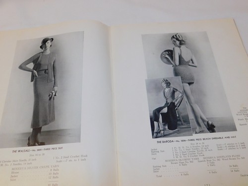 1933 MINERVA STYLE BOOK VOL 32 Knitting Crochet Fashion Patterns Instructions - Picture 4 of 9