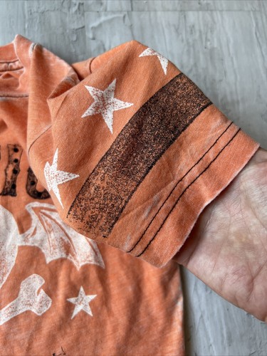 NWOT Affliction 🧡 Womens Lonely Hearts Club Tee Heart Destructed T-Shirt Orange - Picture 5 of 9