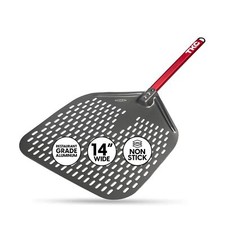 TKC Perforated Pizza Peel 14 Inch Wide Extra-Large Pizza Turning Peel - Comme...