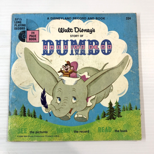 Vintage 1977 Disneyland Record & Story Book Of Dumbo The Elephant No 324 - Picture 1 of 7