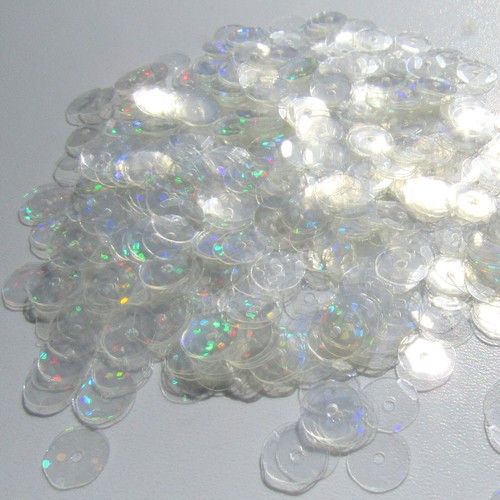 Sequins Crystal Clear Hologram 5mm Round Cup ~1000 pcs/~12,500 pieces Loose HQ - Picture 2 of 2