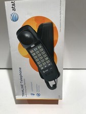 AT T Trimline Corded Phone 210 Lighted Keypad 13 Number Memory Mute Button Black