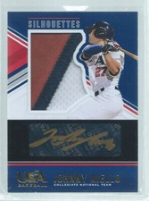 JOHNNY AIELLO 2018 USA STARS & STRIPES 3 COLOR PATCH GOLD AUTO PROSPECT #D 4/5