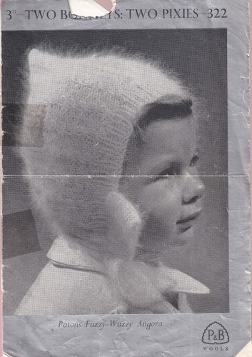 Patons 322 Original Kinder Strickanleitung Vintage Angora Hauben