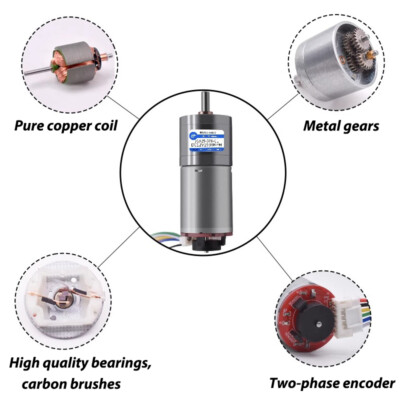 Fém Hajtóműves 12V DC Egyenáramú Motor JGA25-370, Nagy Nyoma - Foto 5