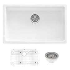 Ruvati 30" Fireclay Undermount / Drop-in Topmount Sink - RVL3030WH 140035