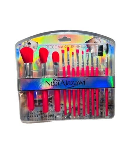 12 Make-Up Brushes Noor Alazawi Set, Pink Color, Professional