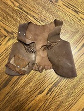 Vtg 1950s Davy Crockett Leather Western Cowboy Vest Outfit