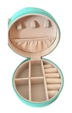 Round Travel Jewerly Box Velvet Inside