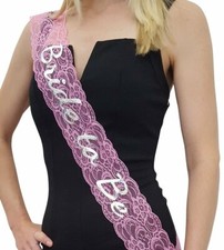 Bachelorette Sash, Bride to Be, Stylish Lace Pink Sash