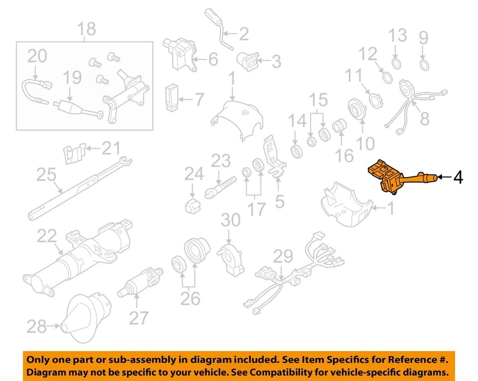Used Steering Column fits: 2020 Gmc Savana 2500 van w/tilt wheel Grade A - Изображение 3 из 4