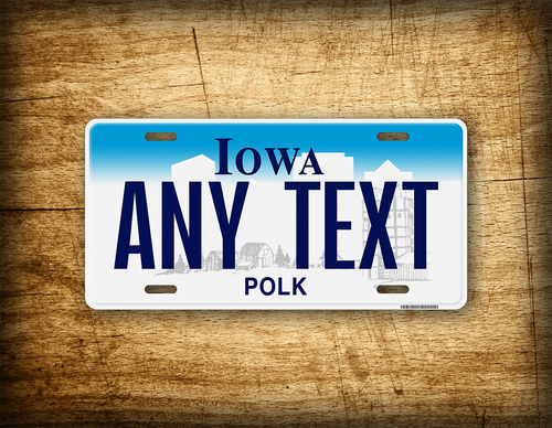 Custom Iowa State License Plate IA Replica Personalized Text Novelty Auto Tag - Picture 1 of 8