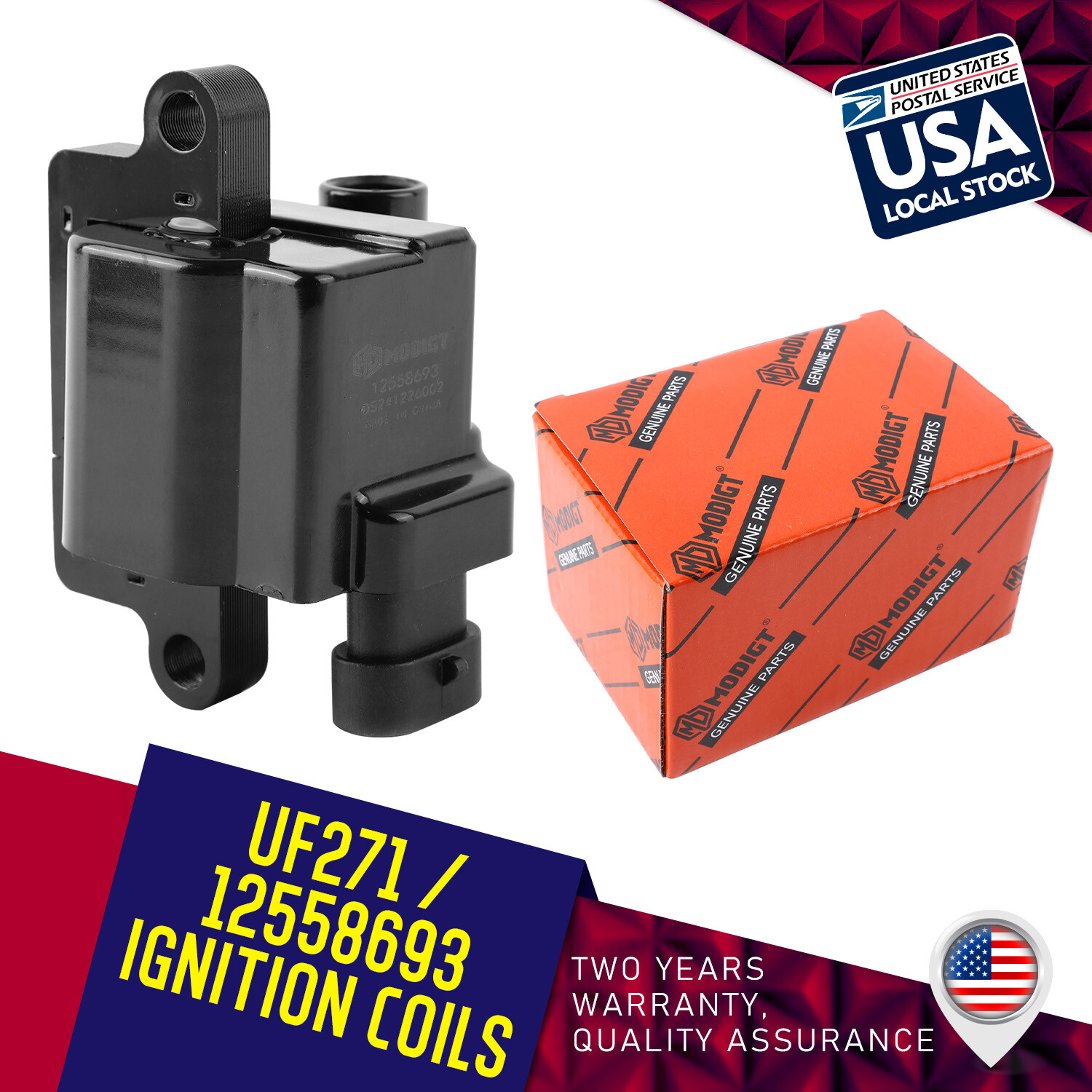 High-Performance Ignition Coil for Chevy GMC 4.8L 5.3L 6.0L UF271 D581 12558693 OEM Replacement