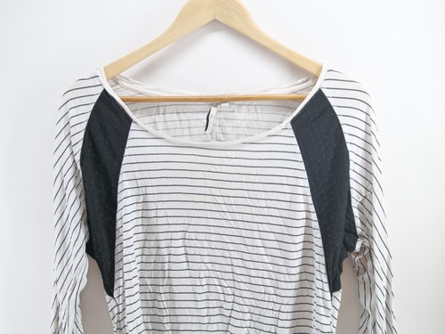 Shirt Oberteil Damen Calvin Klein Jeans weiß schwarz gestreift Langarm Größe L - Bild 2 von 7