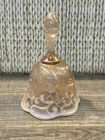 Fenton Vintage Art Glass Bell Pink Opalescent Iridescent 6" Lily of the Valley