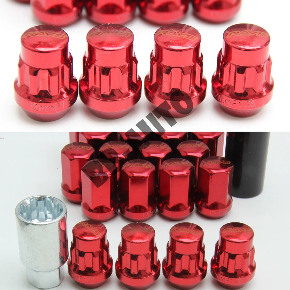 Para Honda Toyota Acura Lexus Rojo 12X1.5mm Llanta Carreras Tuercas Pernos x20 Foto 2 de 4