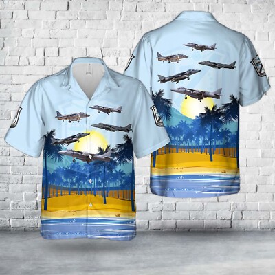US Marine Corps VMA 214 The Black Sheep AV 8B Harrier Hawaiian Shirt