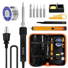 Kit LED 5 Puntas Ajustables Cautin Digital Para Soldar Estaño Eléctrico 120W