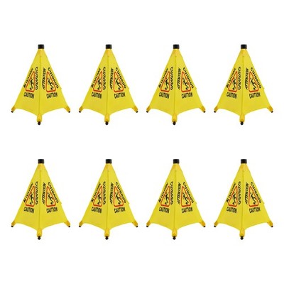 8pcs Wet Floor Sign with Storage Tube, 21.65in Caution Sign for Commercial