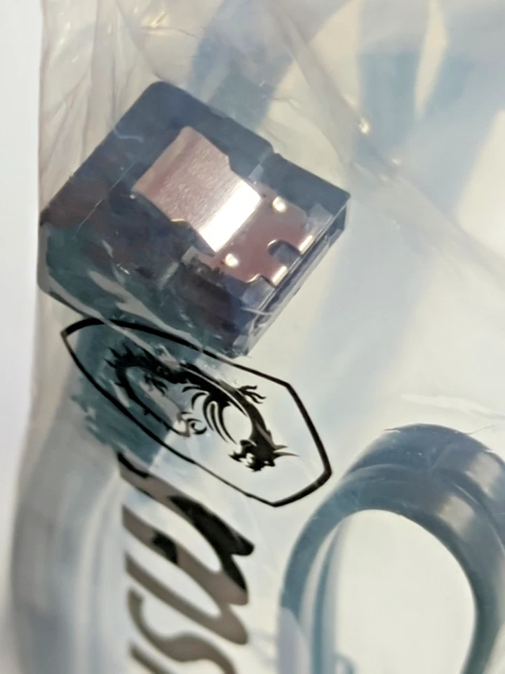 2x MSI SATA III 6Gb/s Data Cables (Straight & Right Angle) – Black, New - Image 2 of 4