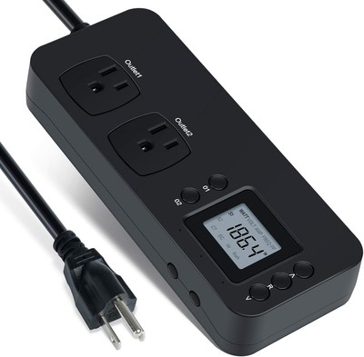 Electricity Usage Monitor, Briidea Power Consumption Watt Voltage Amp Black 