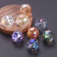 5pcs 20mm Round Faceted Crystal Glass Loose Ball Crafts Beads for Jewelry Making